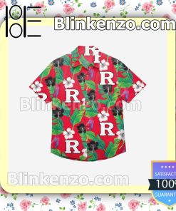 Rutgers Scarlet Knights Floral Short Sleeve Shirts a