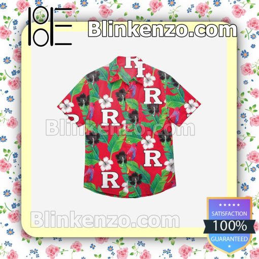 Rutgers Scarlet Knights Floral Short Sleeve Shirts a