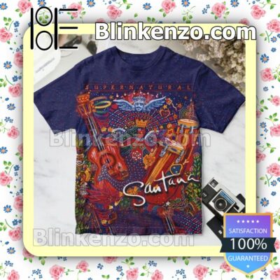 Santana Supernatural Album Cover Navy Gift Shirt