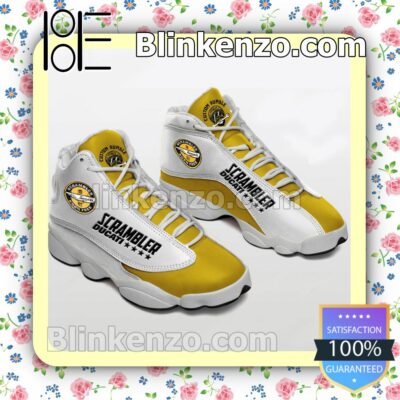 Scrambler Ducati White Yellow Jordan Running Shoes