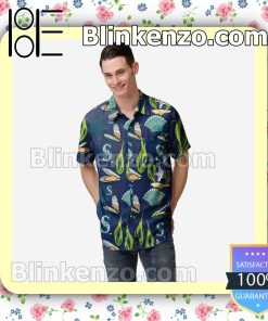 Seattle Mariners Floral Short Sleeve Shirts