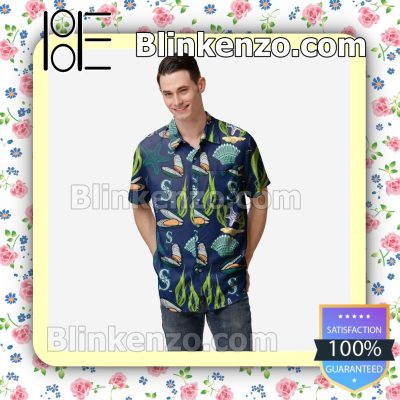 Seattle Mariners Floral Short Sleeve Shirts