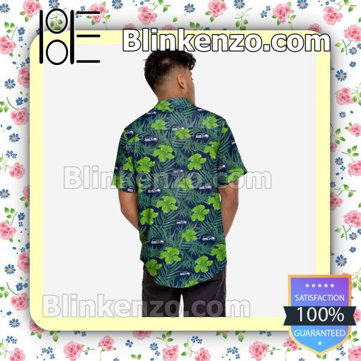 Seattle Seahawks Hibiscus Short Sleeve Shirts a
