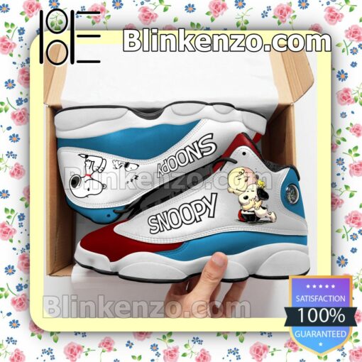 Snoopy White Blue Jordan Running Shoes