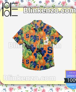 Syracuse Orange Floral Short Sleeve Shirts a