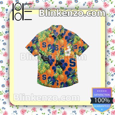 Syracuse Orange Floral Short Sleeve Shirts a