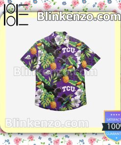 TCU Horned Frogs Floral Short Sleeve Shirts a