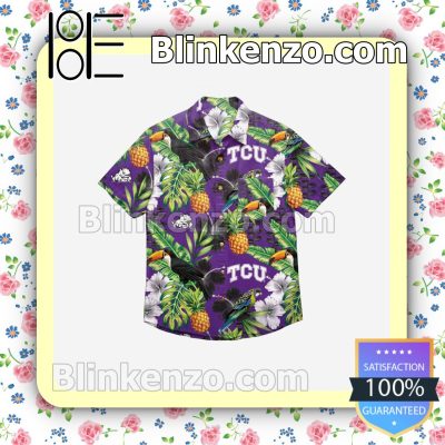 TCU Horned Frogs Floral Short Sleeve Shirts a