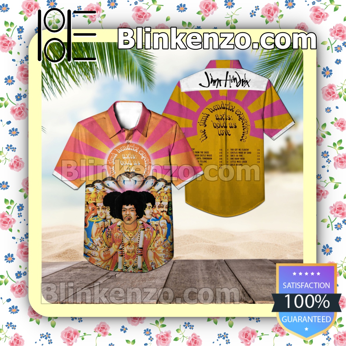The Jimi Hendrix Experience Axis Bold As Love Album Cover Style 2 Summer Beach Shirt