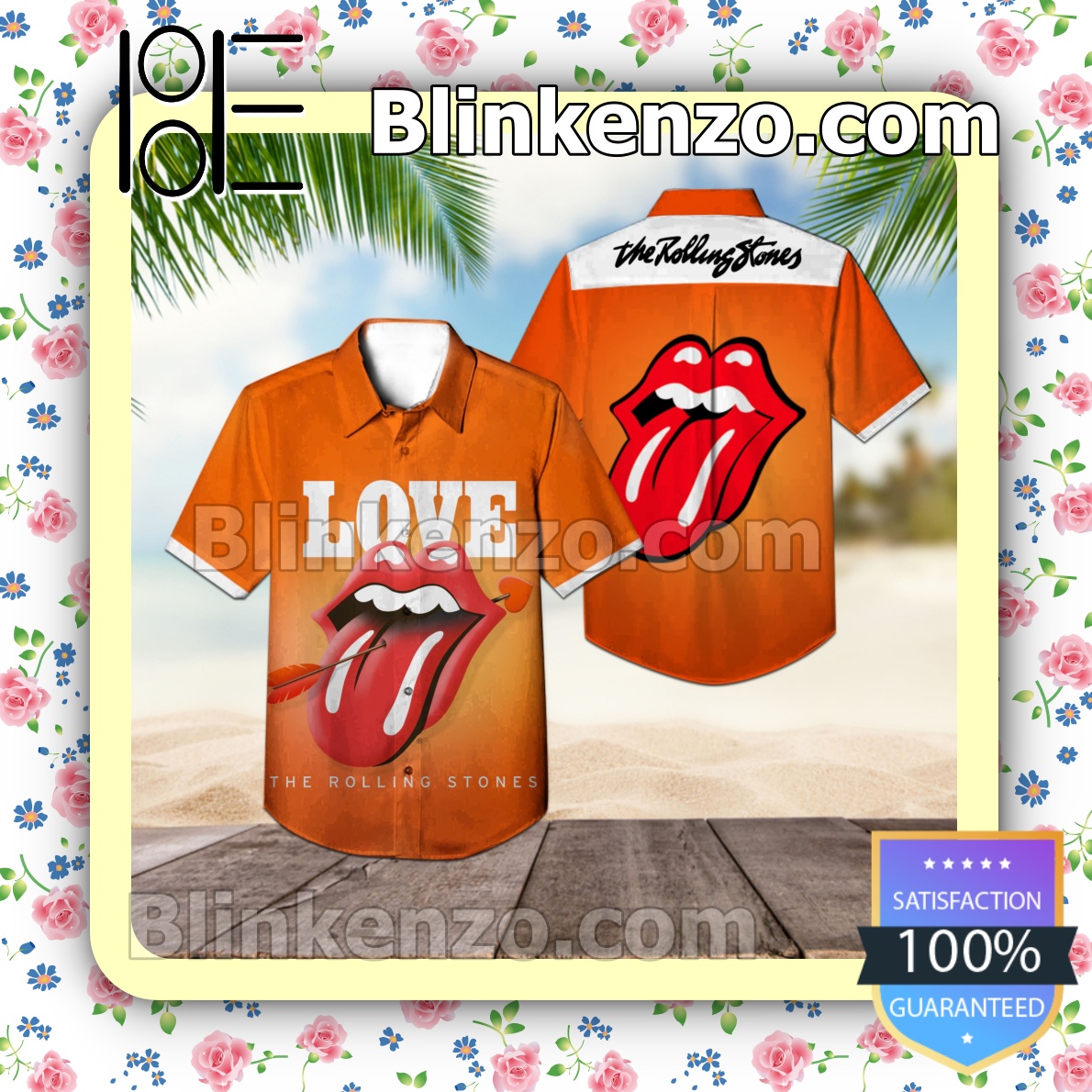 The Rolling Stones Love Ep Cover Orange Summer Beach Shirt