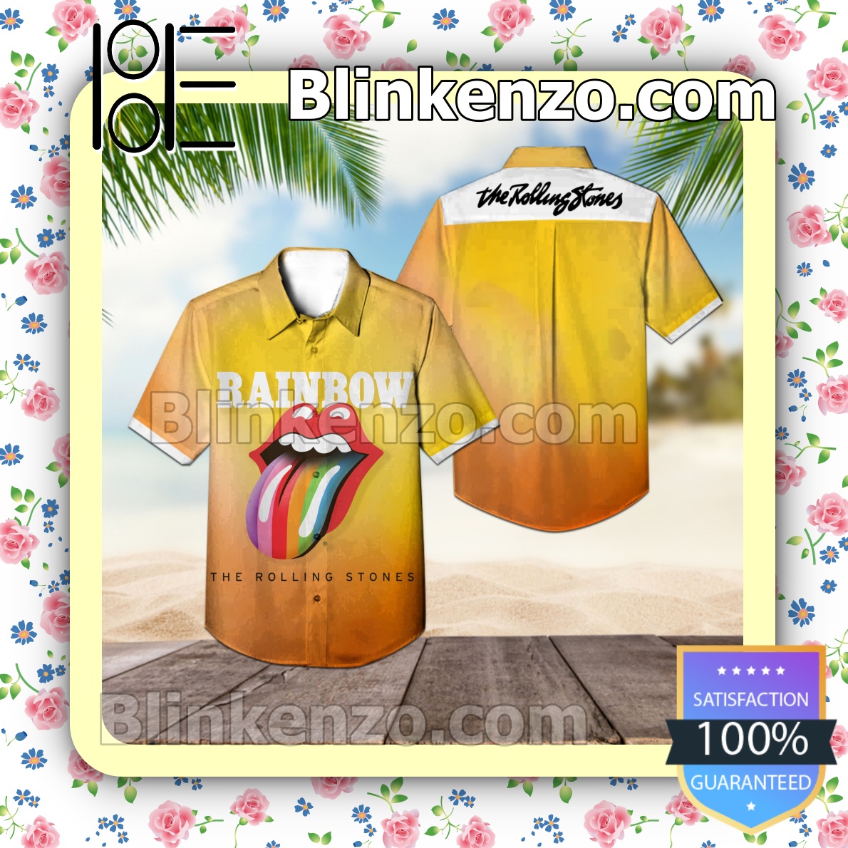 The Rolling Stones Rainbow Summer Beach Shirt