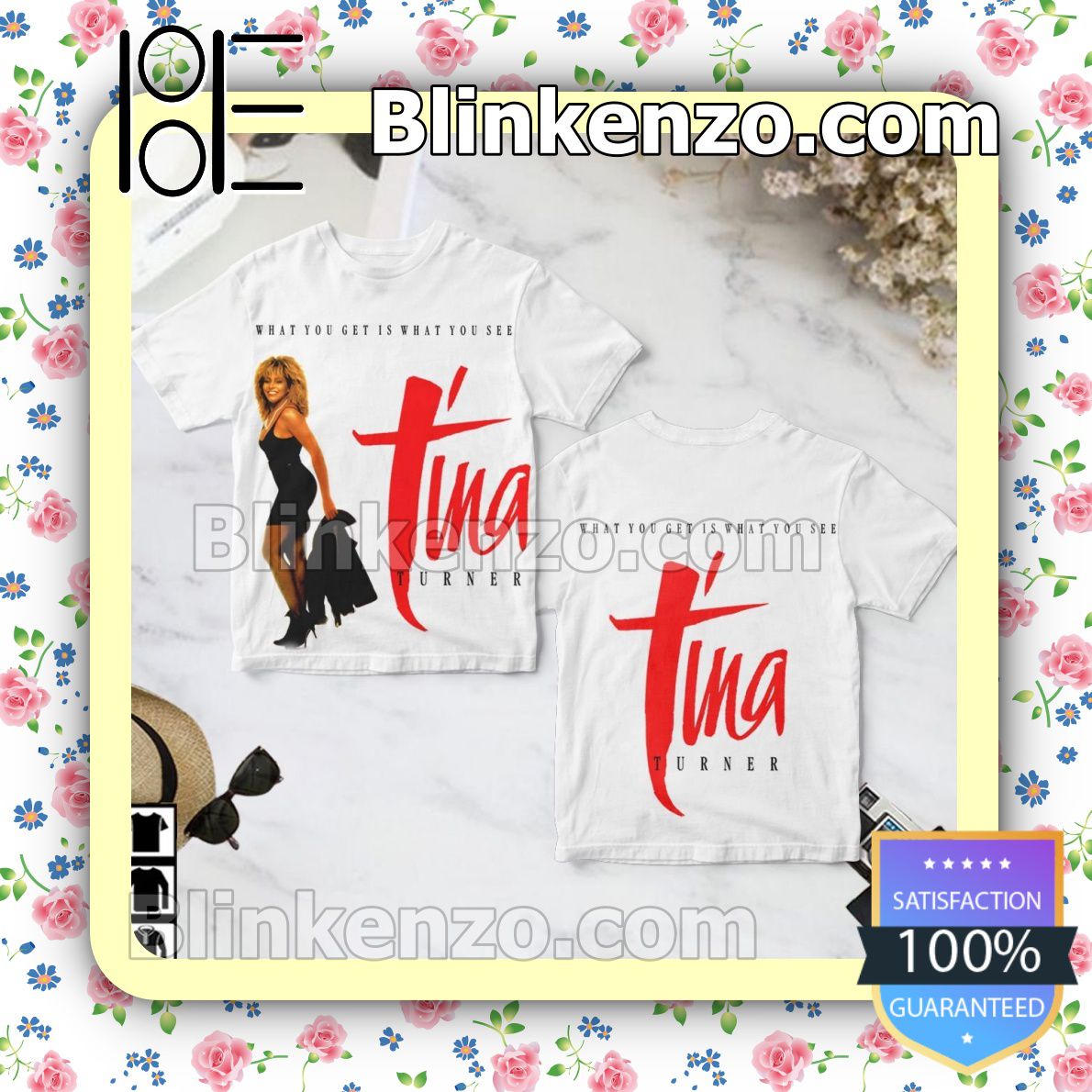 Cheap Tina Turner What You Get What You See White Birthday Shirt