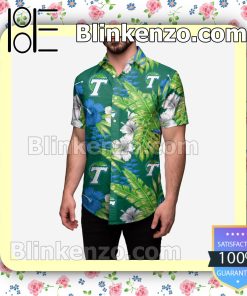 Tulane Green Wave Floral Short Sleeve Shirts