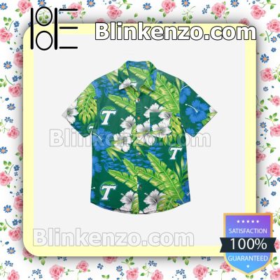 Tulane Green Wave Floral Short Sleeve Shirts a