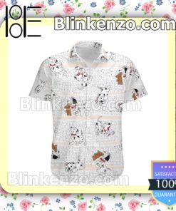 101 Dalmatians Black Polka Dot White Summer Hawaiian Shirt a