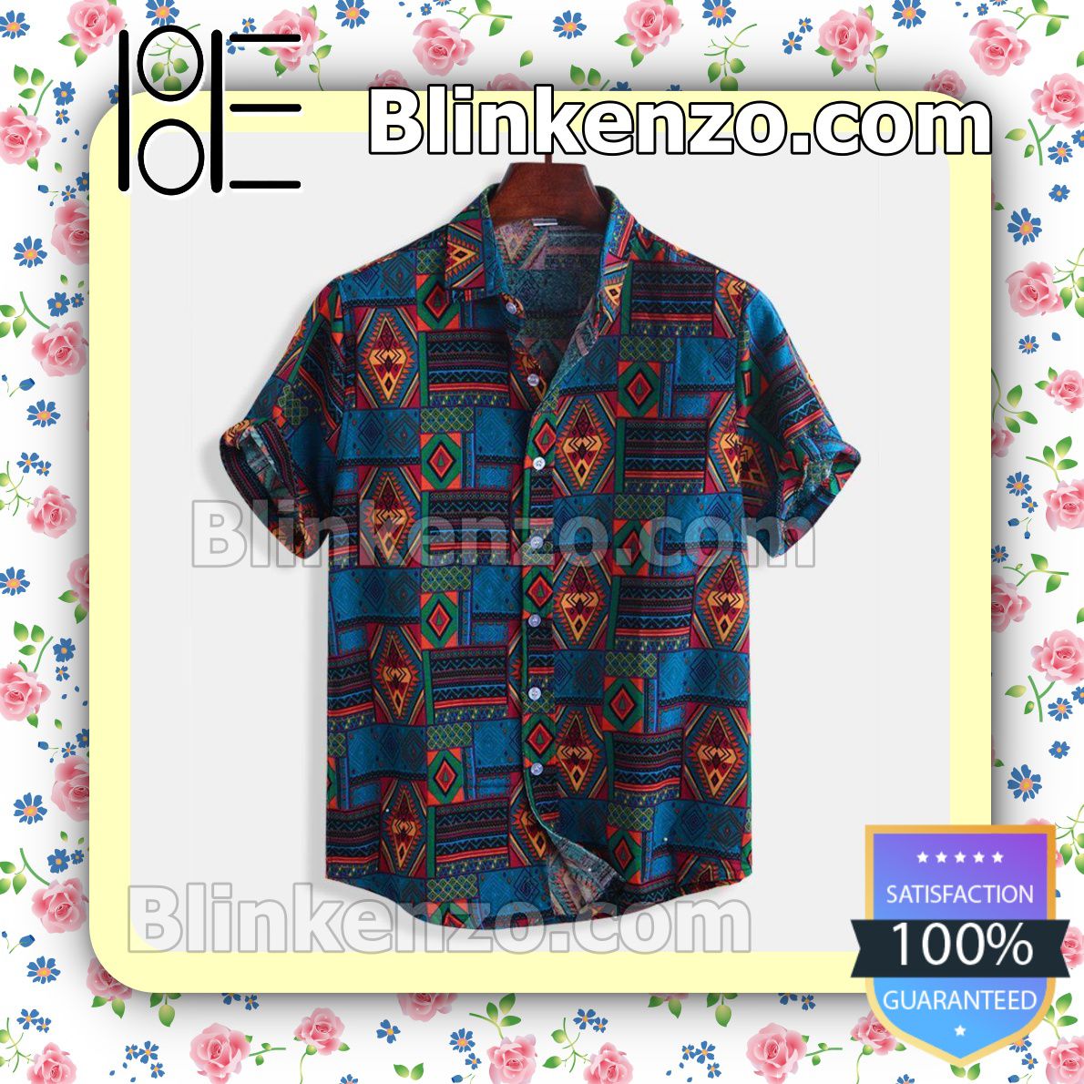 Abstract Tribal Ethnic Pattern Summer Shirts