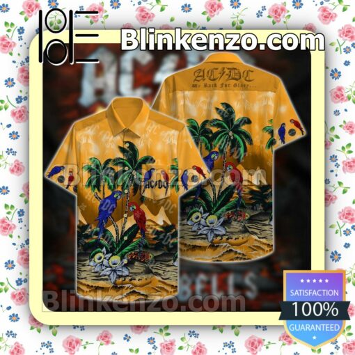 Ac Dc We Rock For Glory Parrot Flowers Summer Shirt