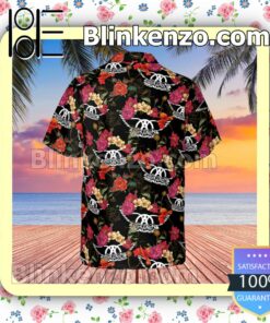 Aerosmith Rock Band Floral Pattern Summer Hawaiian Shirt, Mens Shorts a