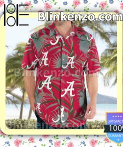 Alabama Crimson Tide Logo Red Summer Hawaiian Shirt b