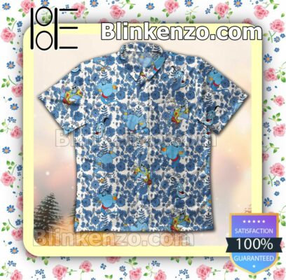 Aladdin Genie Blue Flowers Summer Shirts