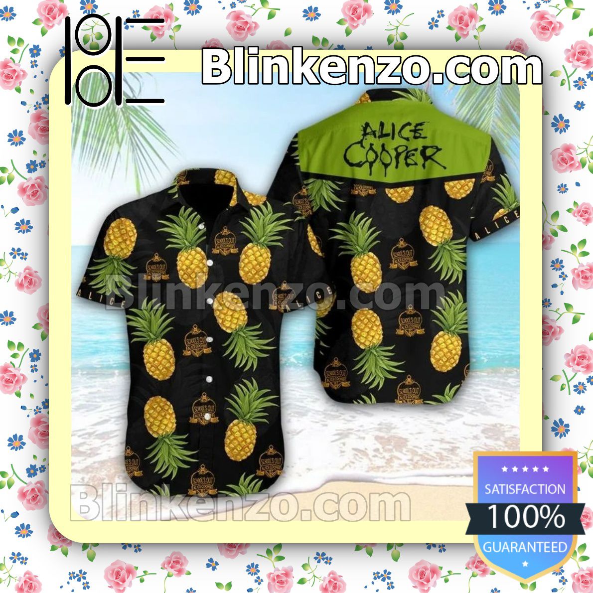 New Alice Cooper Pineapple Black Summer Shirts