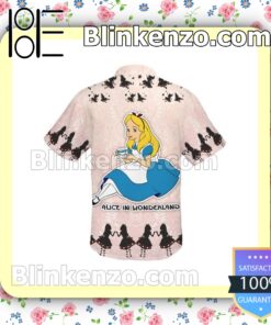Alice In Wonderland Disney Floral Pattern Pink Nude Summer Hawaiian Shirt b