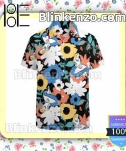 Alice In Wonderland Floral Retro Pattern Summer Hawaiian Shirt, Mens Shorts
