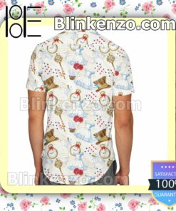 Alice In Wonderland Icons Disney Cartoon Graphics Inspired Summer Hawaiian Shirt, Mens Shorts a