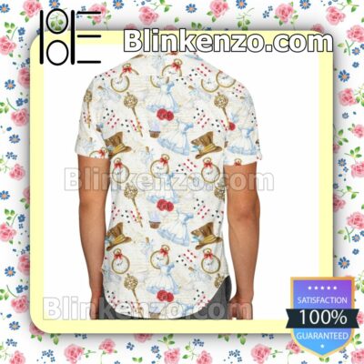 Alice In Wonderland Icons Disney Cartoon Graphics Inspired Summer Hawaiian Shirt, Mens Shorts a