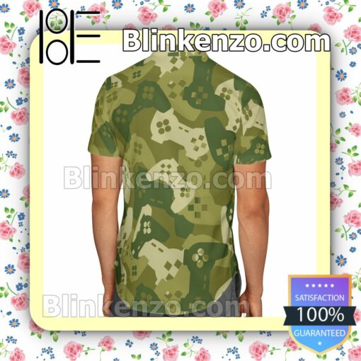 Amazing Camouflage Gaming Joysticks Green Summer Hawaiian Shirt, Mens Shorts a