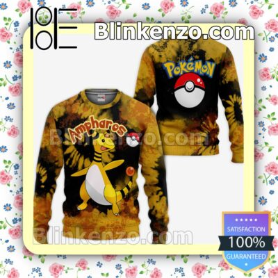 Ampharos Pokemon Anime Tie Dye Style Personalized T-shirt, Hoodie, Long Sleeve, Bomber Jacket a