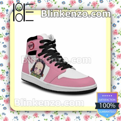 Arctic Pink Demon Slayer Nezuko Air Jordan 1 Mid Shoes b