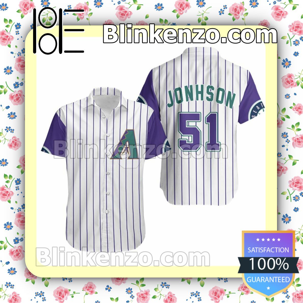 MLB Arizona Diamondbacks Randy Johnson 51 Player Purple Jersey All