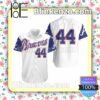 Atlanta Braves Hank Aaron 44 Mlb White And Blue Summer Shirt