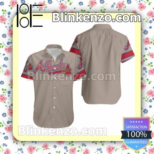 Atlanta Braves Mlb Grey Jersey Inspired Style Summer Shirt