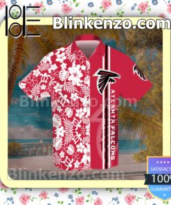 Atlanta Falcons Flowery Red Summer Hawaiian Shirt b
