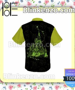 Baby Yoda 50th Anniversary Glitter Disney Castle Black Green Summer Hawaiian Shirt, Mens Shorts a