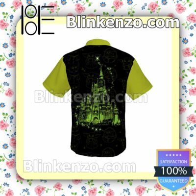 Baby Yoda 50th Anniversary Glitter Disney Castle Black Green Summer Hawaiian Shirt, Mens Shorts a