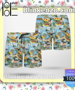 Baby Yoda On Beach Vacation Hawaiian Shirts, Swim Trunks c