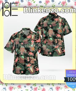 Baby Yoda Pink Strelitzia Tropical Leaf Hawaiian Shirts, Swim Trunks