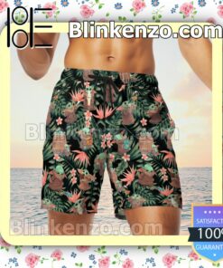 Baby Yoda Pink Strelitzia Tropical Leaf Hawaiian Shirts, Swim Trunks x
