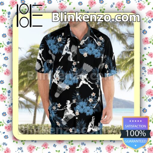 Badminton Players Black Summer Hawaiian Shirt b