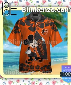 Baltimore Orioles Mickey Mouse Mens Shirt, Swim Trunk