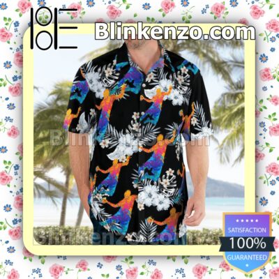 Basketball Player Flowery Black Summer Hawaiian Shirt a