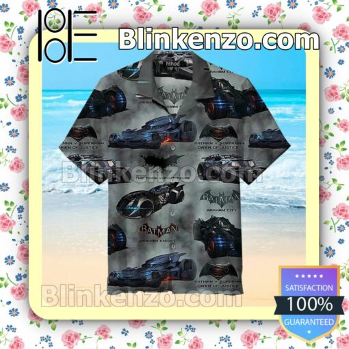 Batman Casual Batmobile Summer Hawaiian Shirt, Mens Shorts