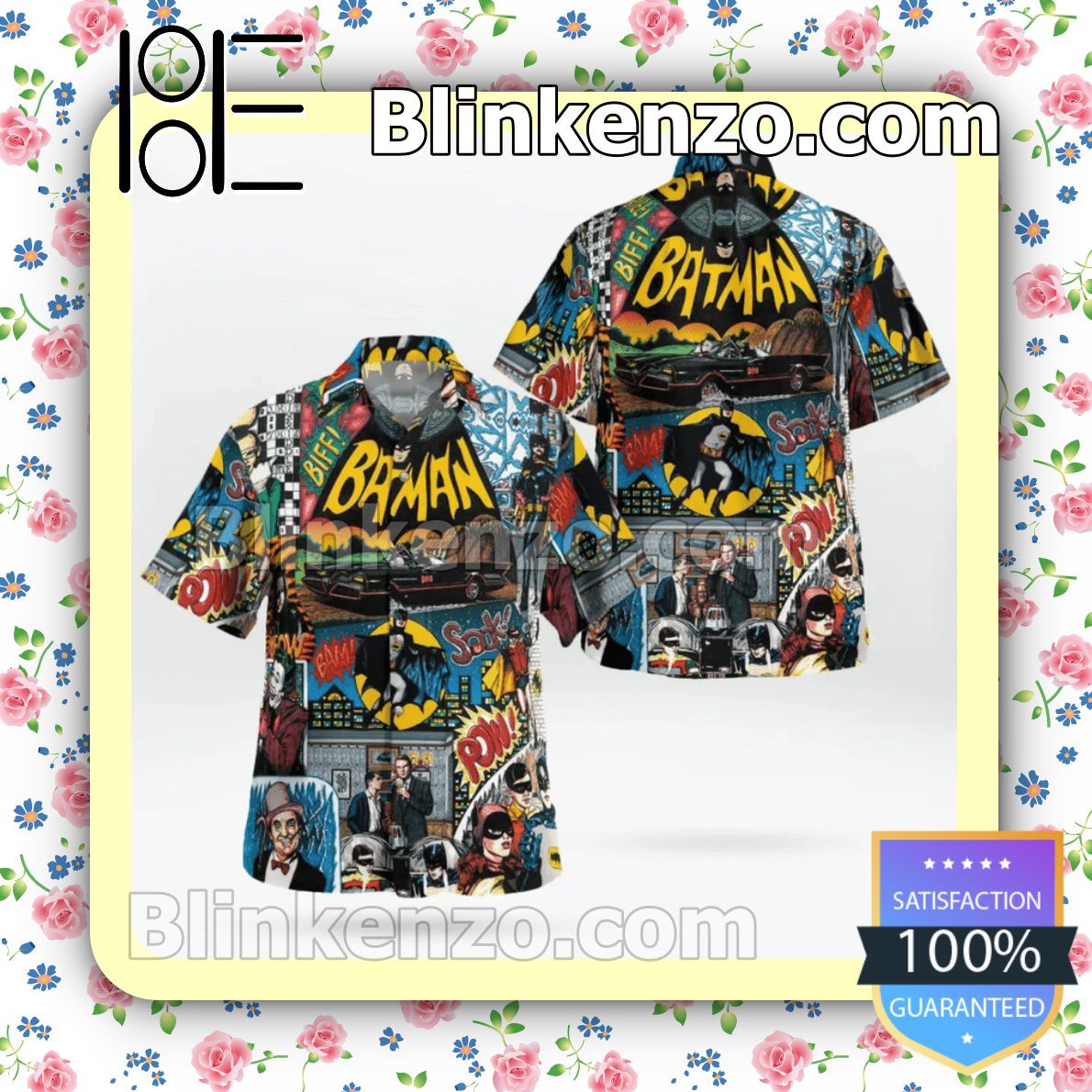 Batman Comical DC Summer Hawaiian Shirt, Mens Shorts