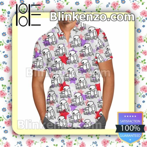 Baymax Balala Big Hero 6 Disney Cartoon Graphics Summer Hawaiian Shirt, Mens Shorts