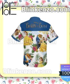 Beauty And The Beast Disney Cartoon Graphics White Summer Hawaiian Shirt b