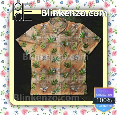 Bee And Weed Leaf Summer Shirts
