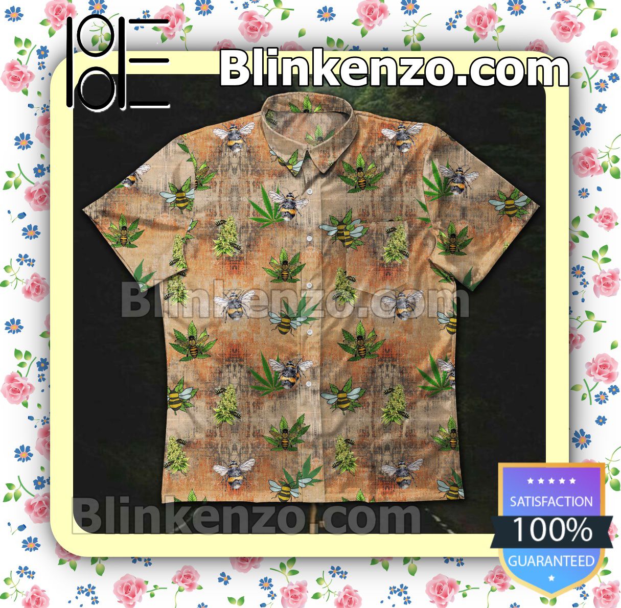 Great Quality Bee And Weed Leaf Summer Shirts